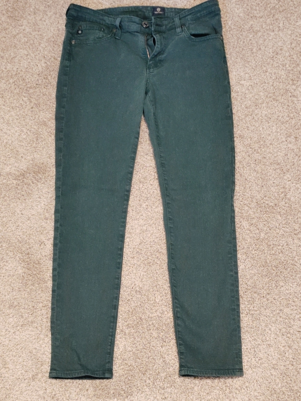 Ag Adriano Goldschmied Women's Skinny Jeans in Deep Teal Green